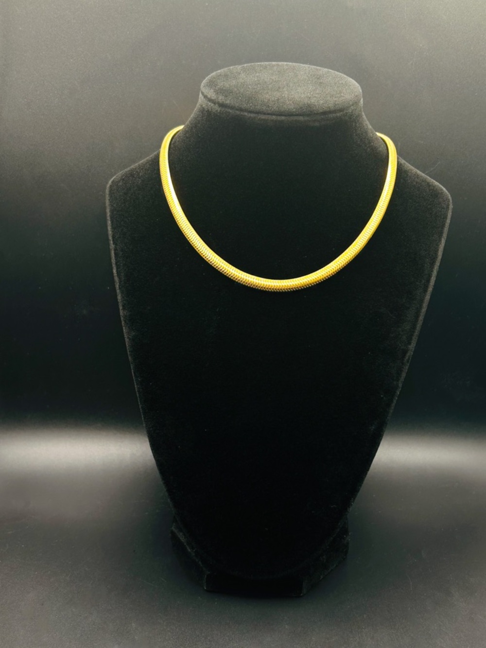 Vintage Gold Tone Omega Snake Chain Choker